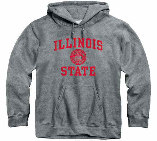 Picture of Barnesmith Illinois State University Redbirds Hooded Sweatshirt, Heritage, Charcoal Grey, Medium