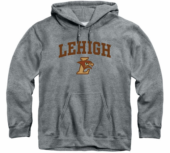 Picture of Barnesmith Lehigh University Hawks Hooded Sweatshirt, Heritage, Charcoal Grey, XX-Large