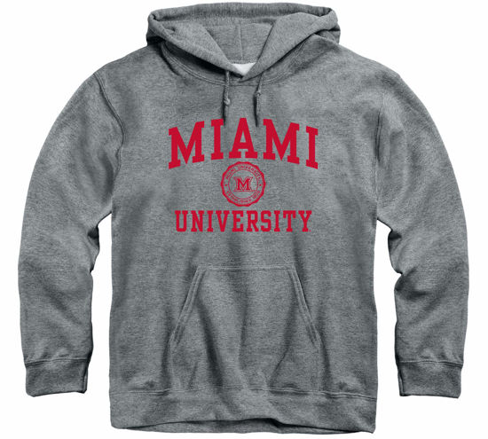 Picture of Barnesmith Miami University Redhawks Hooded Sweatshirt, Heritage, Charcoal Grey, XX-Large