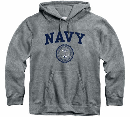 Picture of Barnesmith US Naval Academy (Navy) Midshipmen Hooded Sweatshirt, Heritage, Charcoal Grey, X-Large