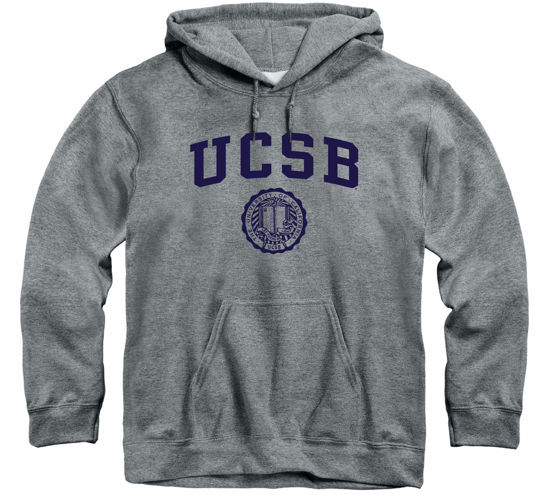 Picture of Barnesmith University of California, Santa Barbara Gauchos Hooded Sweatshirt, Heritage, Charcoal Grey, Medium