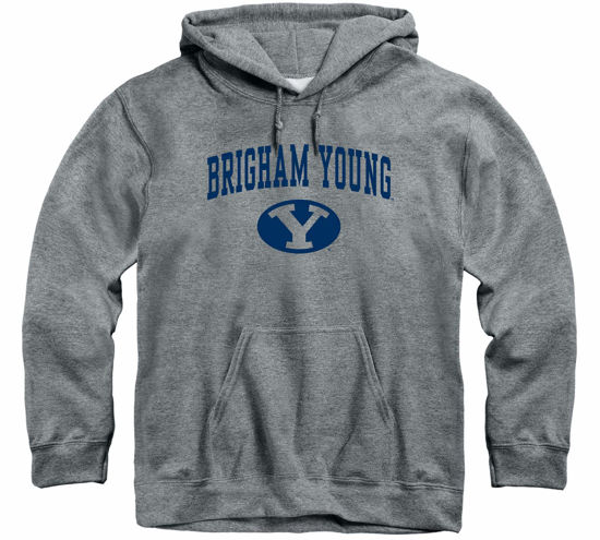 Picture of Barnesmith Brigham Young University Cougars Hooded Sweatshirt, Heritage, Charcoal Grey, Small