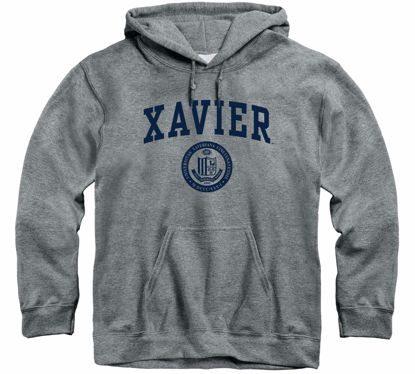 Picture of Barnesmith Xavier University Musketeers Hooded Sweatshirt, Heritage, Charcoal Grey, X-Large