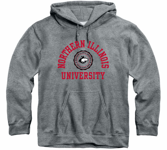Picture of Barnesmith Northern Illinois University Huskies Hooded Sweatshirt, Heritage, Charcoal Grey, Medium