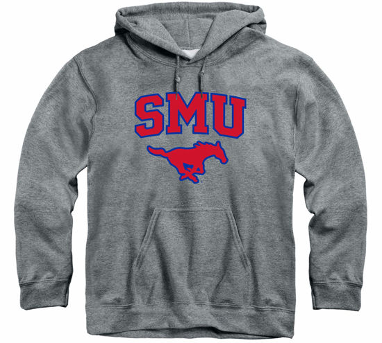 Picture of Barnesmith Southern Methodist University Mustangs Hooded Sweatshirt, Heritage, Charcoal Grey, Medium