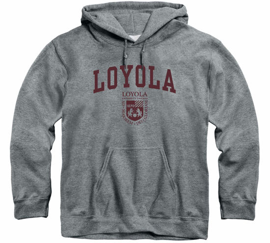 Picture of Barnesmith Loyola University (Chicago) Ramblers Hooded Sweatshirt, Heritage, Charcoal Grey, Large