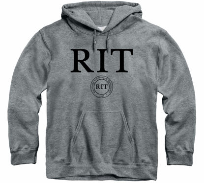 Picture of Barnesmith Rochester Institute of Technology Tigers Hooded Sweatshirt, Heritage, Charcoal Grey, X-Large