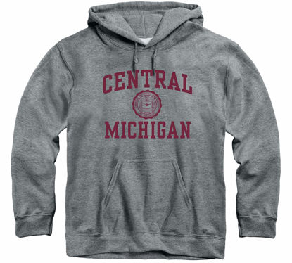 Picture of Barnesmith CMU Central Michigan University Chippewas Hooded Sweatshirt, Heritage, Charcoal Grey, Small