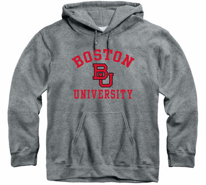 Picture of Barnesmith BU Boston University Terriers Hooded Sweatshirt, Heritage, Charcoal Grey, Large