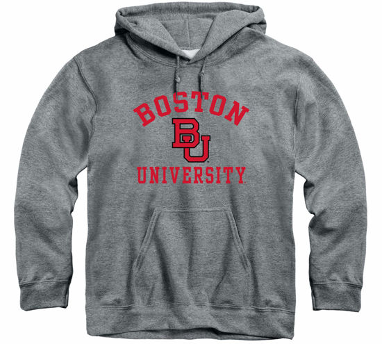 Picture of Barnesmith BU Boston University Terriers Hooded Sweatshirt, Heritage, Charcoal Grey, X-Large