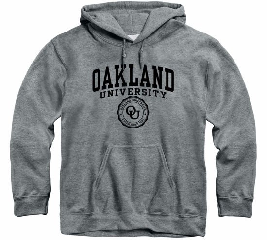Picture of Barnesmith Oakland University Golden Grizzlies Hooded Sweatshirt, Heritage, Charcoal Grey, Small