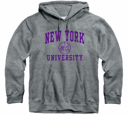 Picture of Barnesmith New York University NYU Violets Hooded Sweatshirt, Heritage, Charcoal Grey, Large