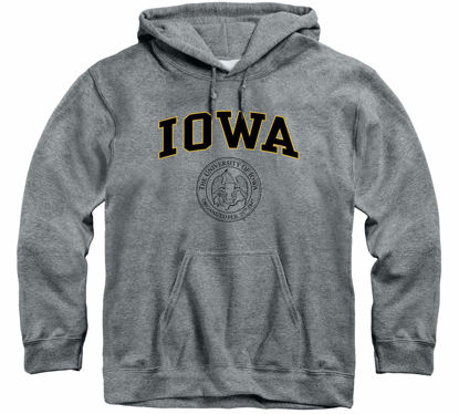 Picture of Barnesmith University of Iowa Hawkeyes Hooded Sweatshirt, Heritage, Charcoal Grey, Small