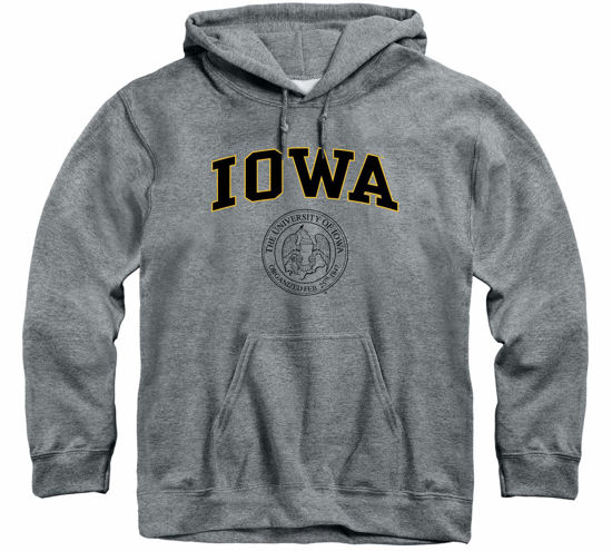 Picture of Barnesmith University of Iowa Hawkeyes Hooded Sweatshirt, Heritage, Charcoal Grey, XX-Large