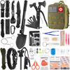 Picture of Survival Kit and First Aid Kit, 142Pcs Professional Survival Gear and Equipment with Molle Pouch, for Men Dad Husband Who Likes Camping Outdoor Adventure (Green)…