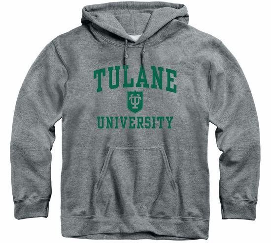 Picture of Barnesmith Tulane University Green Wave Hooded Sweatshirt, Heritage, Charcoal Grey, X-Large