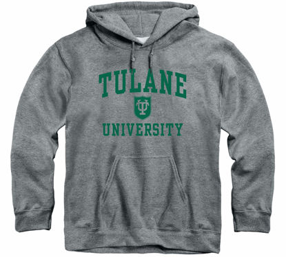 Picture of Barnesmith Tulane University Green Wave Hooded Sweatshirt, Heritage, Charcoal Grey, Medium