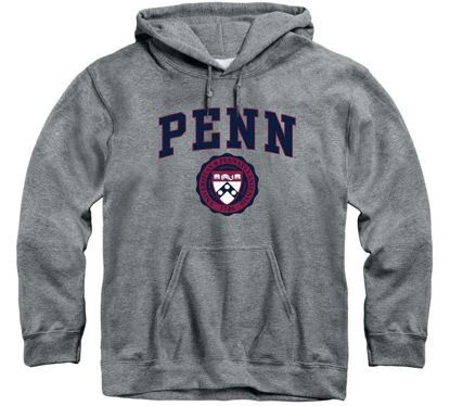 Picture of Barnesmith UPenn University of Pennsylvania Quakers Hooded Sweatshirt, Heritage, Charcoal Grey, Medium