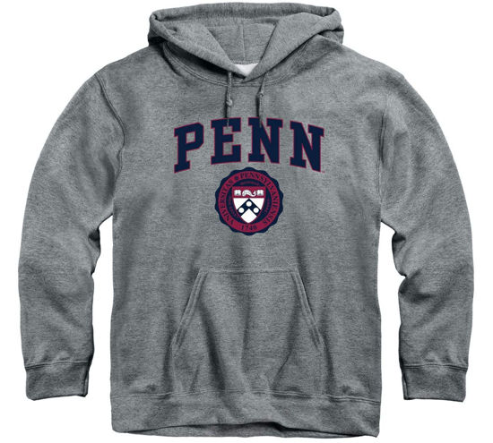 Picture of Barnesmith UPenn University of Pennsylvania Quakers Hooded Sweatshirt, Heritage, Charcoal Grey, Large