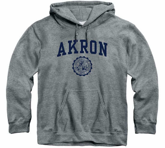 Picture of Barnesmith University of Akron Zips Hooded Sweatshirt, Heritage, Charcoal Grey, Small