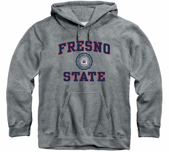 Picture of Barnesmith California State University, Fresno Bulldogs Hooded Sweatshirt, Heritage, Charcoal Grey, Large