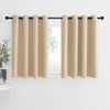 Picture of NICETOWN Window Treatment Kitchen Curtains - Solid Grommet-Top Short Curtains Drapes Panels for Kitchen Window (Biscotti Beige, 2 Pieces per Pack, 52 inches Wide x 36 inches Long 1.2 inches Header)