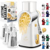 Picture of Zulay Rotary Cheese Grater 5 Blade Cheese Shredder - Manual Hand Crank Cheese Grater With Reinforced Suction & 5 Interchangeable Drums - Easy to Use Vegetable Chopper - Champagne Frost