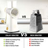 Picture of Zulay Rotary Cheese Grater 5 Blade Cheese Shredder - Manual Hand Crank Cheese Grater With Reinforced Suction & 5 Interchangeable Drums - Easy to Use Vegetable Chopper - Champagne Frost