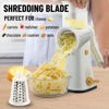 Picture of Zulay Rotary Cheese Grater 5 Blade Cheese Shredder - Manual Hand Crank Cheese Grater With Reinforced Suction & 5 Interchangeable Drums - Easy to Use Vegetable Chopper - Champagne Frost
