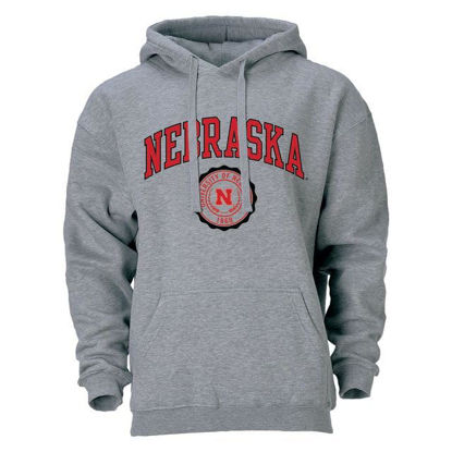 Picture of Barnesmith University of Nebraska UNL Cornhuskers Hooded Sweatshirt, Heritage, Charcoal Grey, X-Large