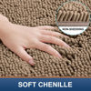 Picture of Smiry Luxury Chenille Bathroom Rugs 47x17, Extra Soft and Absorbent Shaggy Bath Mat, Machine Washable, Non-Slip Plush Carpet Runner for Tub, Shower, and Floor, Home Decor Accessories, Camel