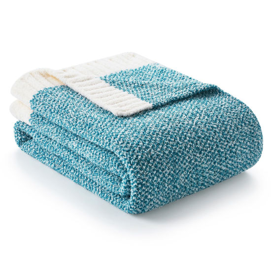 Picture of Snuggle Sac Blue Throw XL Blanket 50x70,Super Soft Warm Blankets Oversized Throw Knit Blankets Fuzzy Plush Blankets, Royal Blue, 50x70 inches
