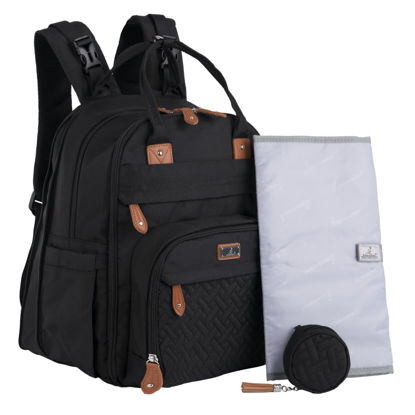 Picture of BabbleRoo Extra Large Diaper Bag Backpack, Expandable Baby Bag with Up to 50% More Capacity - Travel Essentials Baby Bag Tote with Changing Pad, Stroller Straps & Pacifier Case - Unisex, Black