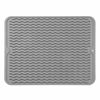 Picture of MicoYang Silicone Dish Drying Mat for Multiple Usage,Easy clean,Eco-friendly,Heat-resistant Silicone Mat for Kitchen Counter or Sink,Refrigerator or Drawer liner Grey L 16 inches x 12 inches