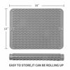 Picture of MicoYang Silicone Dish Drying Mat for Multiple Usage,Easy clean,Eco-friendly,Heat-resistant Silicone Mat for Kitchen Counter or Sink,Refrigerator or Drawer liner Grey L 16 inches x 12 inches
