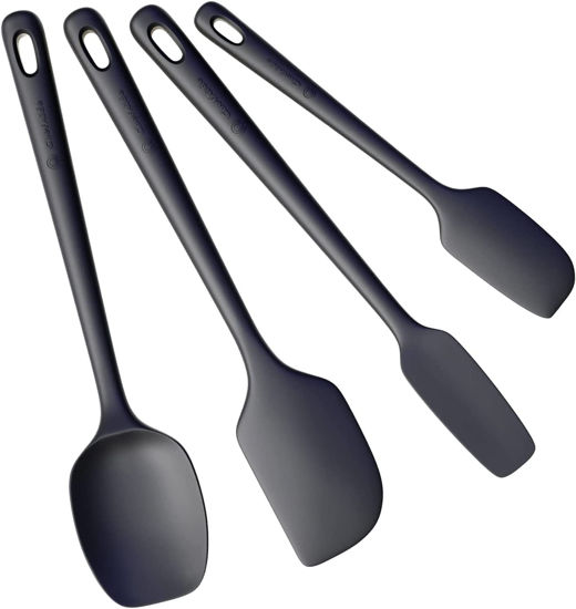Picture of ChefAide 4 Pieces Silicone Spatula Set, Food Grade Rubber Spatula, Upgrade Strong Handle with Ergonomic Grip, Heat Resistant for Nonstick Cookware, Cooking