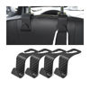 Picture of Hanemia Car Back Seat Headrest Hooks, 4 Pack Carbon Fiber Stylish Back Seat Hanger for Car Handbag Clothes Coats Grocery Bags, Car Interior Accessories (Carbon Fibre/Black)