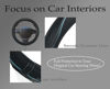Picture of Car Steering Wheel Cover,Anti-Slip, Safety, Soft, Breathable,Heavy Duty, Thick,Full Surround,Sports Style (Black with Light Blue Line)