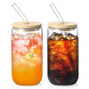 Picture of NETANY 2 Pack Glass Cups with Bamboo Lids and Straws 16 oz, Gifts for Women, Drinking glasses set, Iced Coffee Cup, Tea Cup, Cute Aesthetics Tumbler Cup, Mothers Day, Birthday Gifts for Her Mom