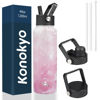 Picture of Konokyo 40oz Insulated Water Bottle Stainless Steel Sport Bottles with 3 Lids,Marble Blossom