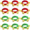 Picture of Augshy 12 Packs Christmas Wristbands Jingle Bells with Gold Bells, Bracelet Ankle Bells Musical Instruments for Christmas Gifts Kids Party Favor Toys (6Red and 6Green)