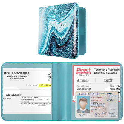 Picture of CoBak Car Registration and Insurance Holder - Vehicle Glove Box Car Organizer, Auto Truck Comparment Accessories Case for Essential Document, Driver License, Cards