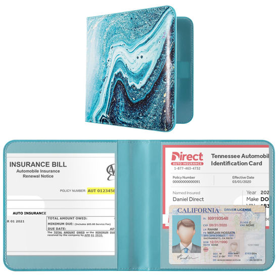 Picture of CoBak Car Registration and Insurance Holder - Vehicle Glove Box Car Organizer, Auto Truck Comparment Accessories Case for Essential Document, Driver License, Cards