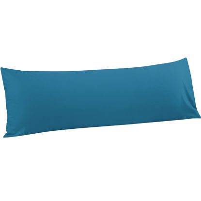 Picture of FLXXIE 1 Pack Microfiber Body Pillow Case, 1800 Super Soft Pillowcase with Envelope Closure, Wrinkle, Fade and Stain Resistant Pillow Cover, 20x54, Teal