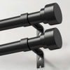 Picture of IFELS 2 Pack Heavy Duty Curtain Rods for Windows 48 to 84 Inch, 1 Inch Black Adjustable Curtain Rod Set with Easy Installation and Modern Design (A1,Black,30-90",2Pack)