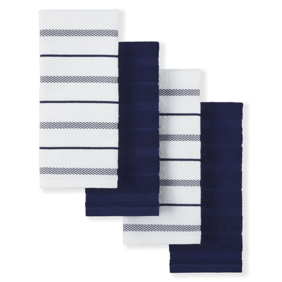 Picture of KitchenAid Albany Kitchen Towel 4-Pack Set, Cobalt Blue/White, 16"x26"