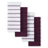 Picture of KitchenAid Albany Kitchen Towel 4-Pack Set, Boysenberry Purple/White, 16"x26"
