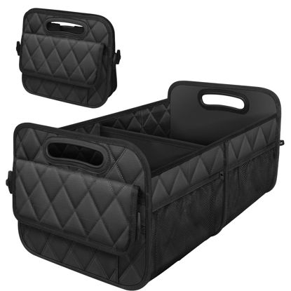 Picture of Deosk Car Trunk Organzier and Storage with 6 Big Pocket,Car Accessories for Women/Men 70L Waterproof Polyester Trunk Organzier for Car/SUV/Minivan/Truck(Large, Black)
