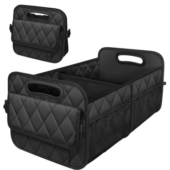 Picture of Deosk Car Trunk Organzier and Storage with 6 Big Pocket,Car Accessories for Women/Men 70L Waterproof Polyester Trunk Organzier for Car/SUV/Minivan/Truck(Large, Black)