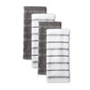 Picture of KitchenAid Albany Kitchen Towel 4-Pack Set, Charcoal Grey/White, 16"x26"